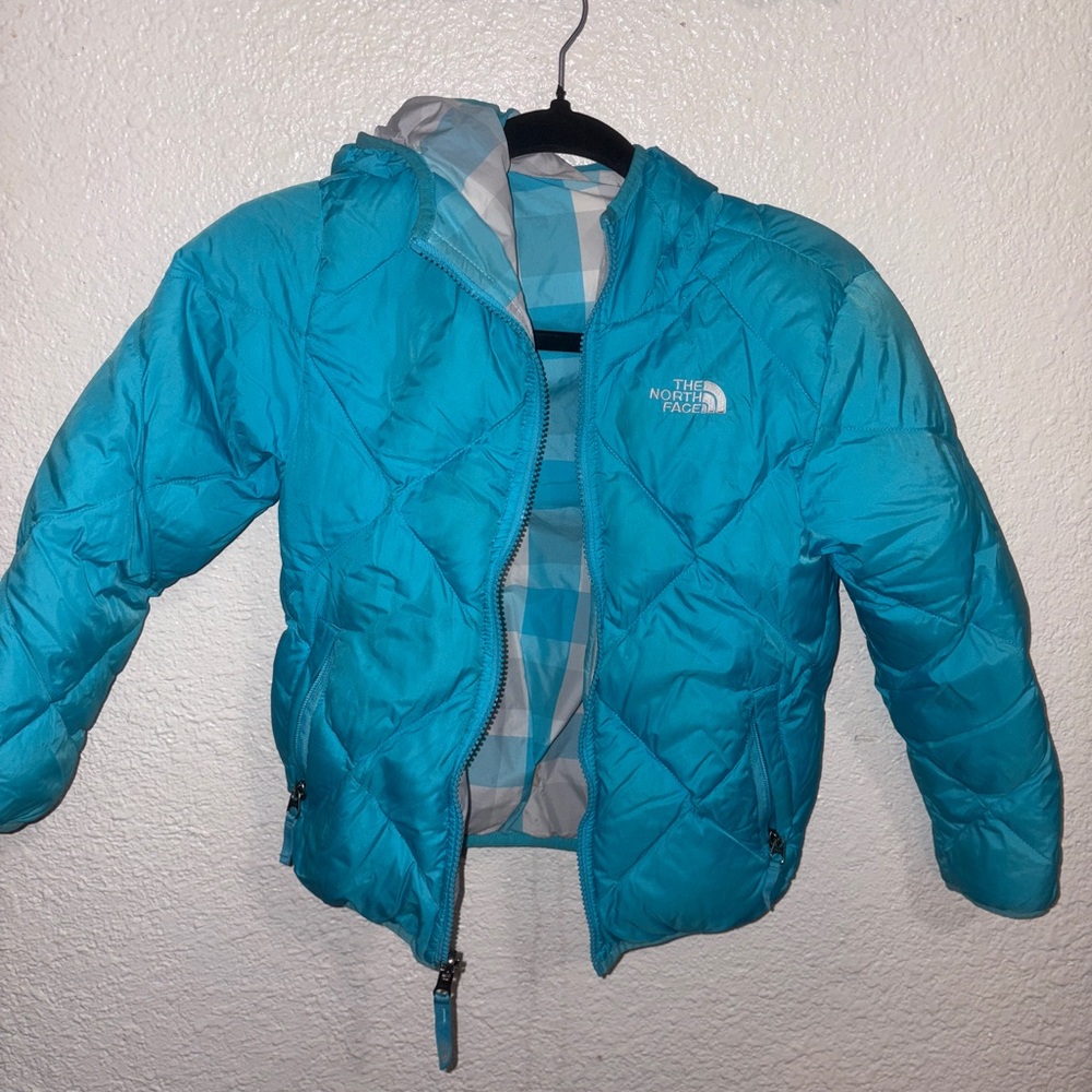 The North Face Kids Blue Puffer Jacket (Reversible)